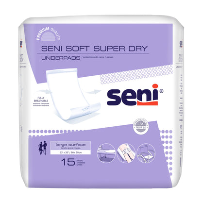 Seni® Soft Super Dry Disposable Underpad 23 X 35 Inch Cellulose Pulp Light Absorbency (1223798_PK)