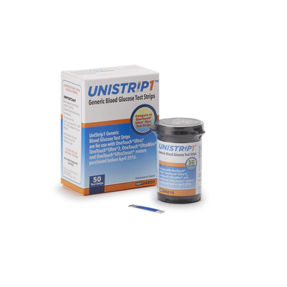 Unistrip™ Blood Glucose Test Strips 50 Strips per Pack (1080455_CS)