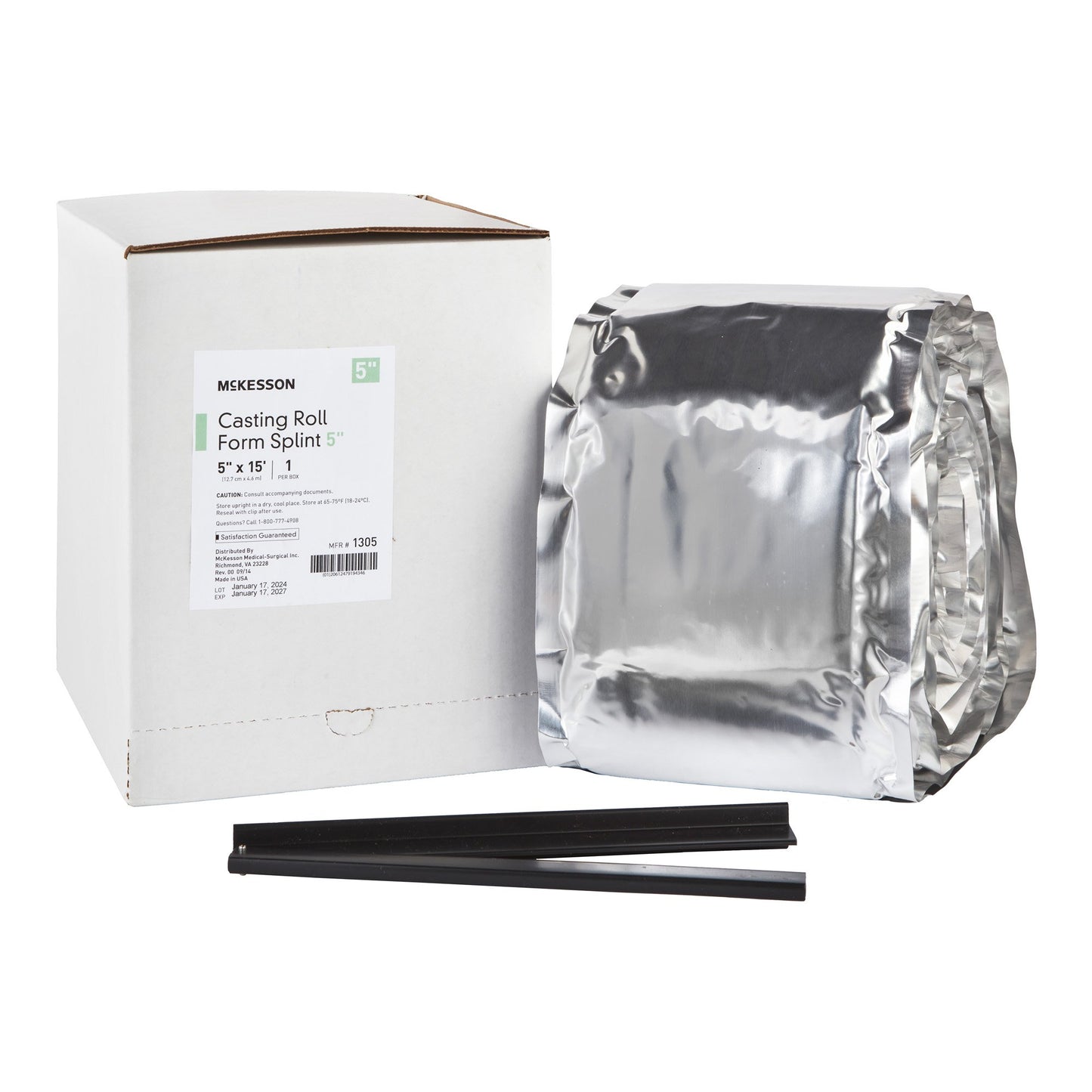 McKesson Padded Splint Roll 5 Inch X 15 Foot Fiberglass White (862466_BX)