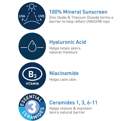 CeraVe® Hydrating Mineral Sunscreen Face Sunscreen SPF 30 Lotion 2.5 oz. Tube (1253471_EA)