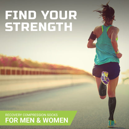 Green Drop™ Compression Socks Knee High Small / Medium Black Closed Toe (1230640_PR)