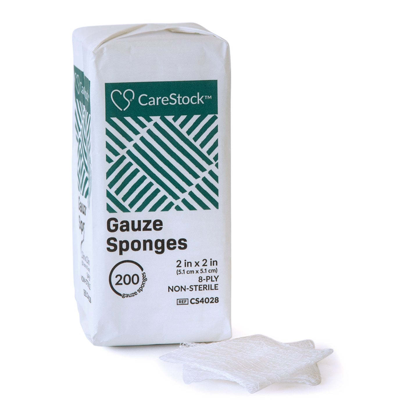 CareStock™ Gauze Sponge 2 X 2 Inch 8-Ply NonSterile 200 per Pack (1242199_CS)