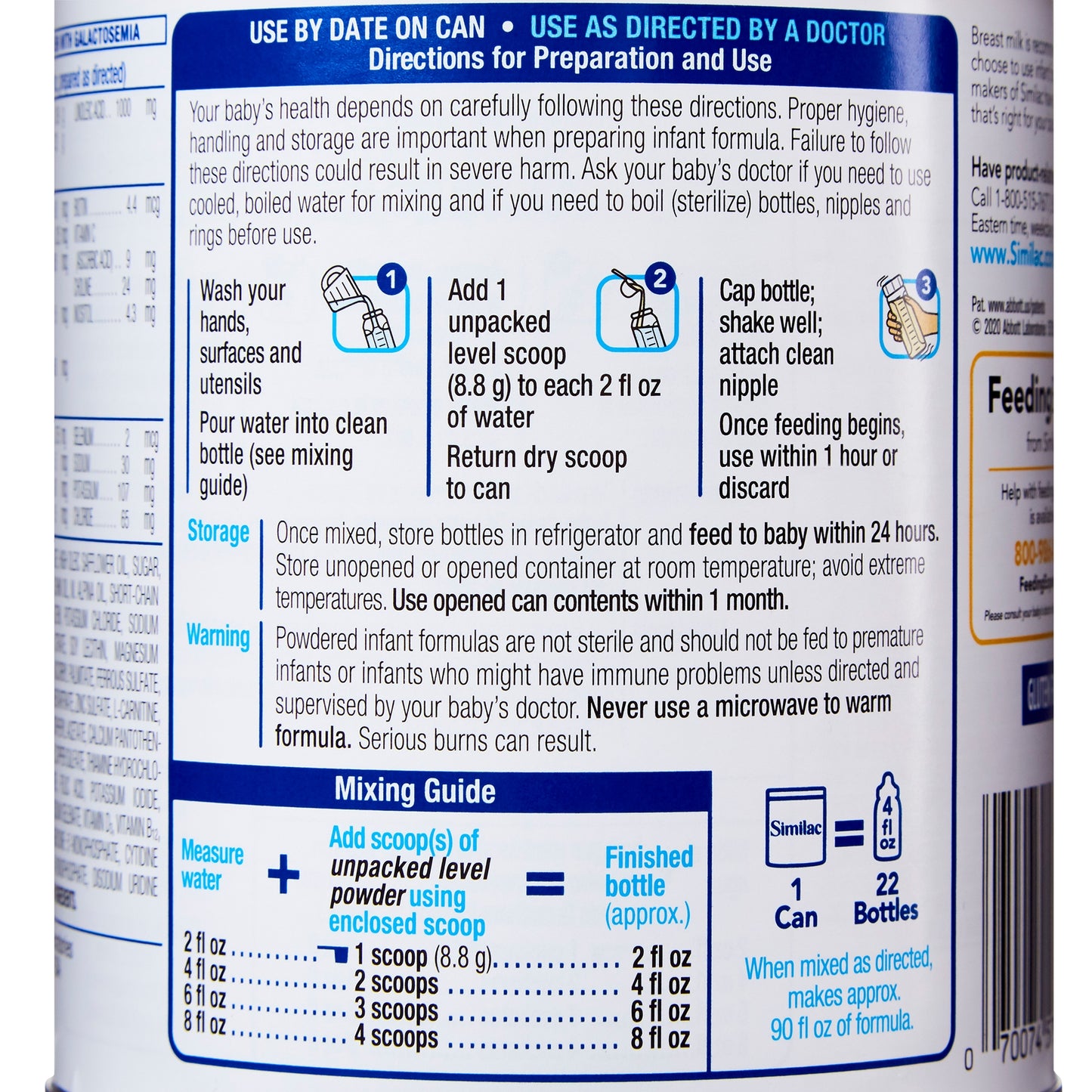 Similac Sensitive® Infant Formula Unflavored 12.5 oz. Can Powder Iron Lactose Sensitivity (746700_CS)