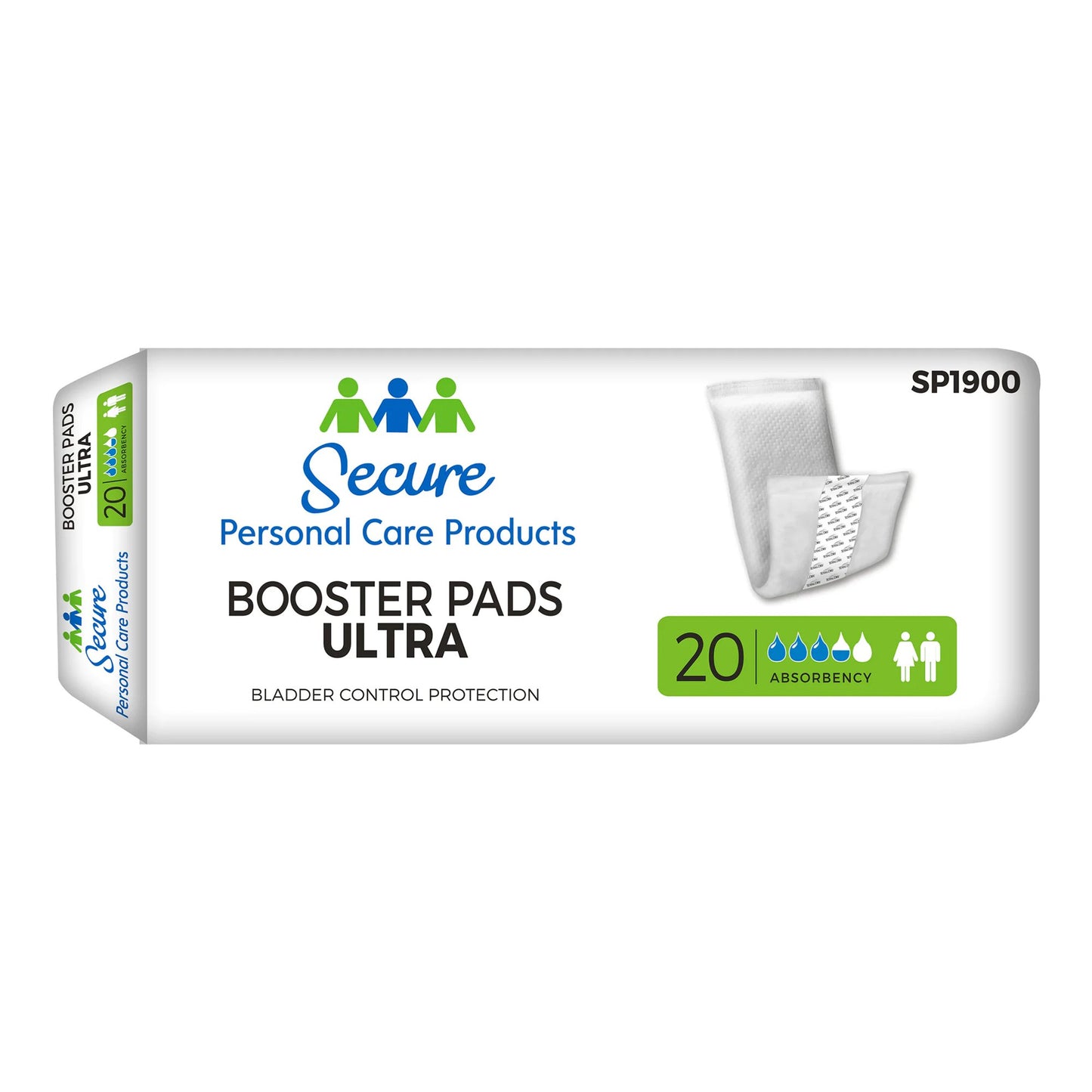 Secure Booster Pad Ultra Booster Pad 13 Inch Length Heavy Absorbency SecureLoc Core One Size Fits Most (975713_CS)