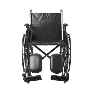 McKesson Wheelchair Dual Axle Desk Length Arm Swing-Away Elevating Legrest Black Upholstery 18 Inch Seat Width Adult 300 lbs. Weight Capacity (1065277_EA)