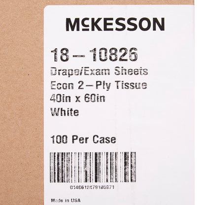 McKesson General Purpose Drape Physical Exam Drape 40 W X 60 L Inch NonSterile (201056_CS)