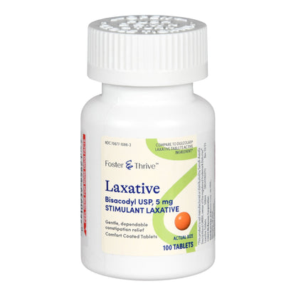 Foster & Thrive™ Laxative Tablet 100 per Bottle 5 mg Strength Bisacodyl USP (1235092_BT)