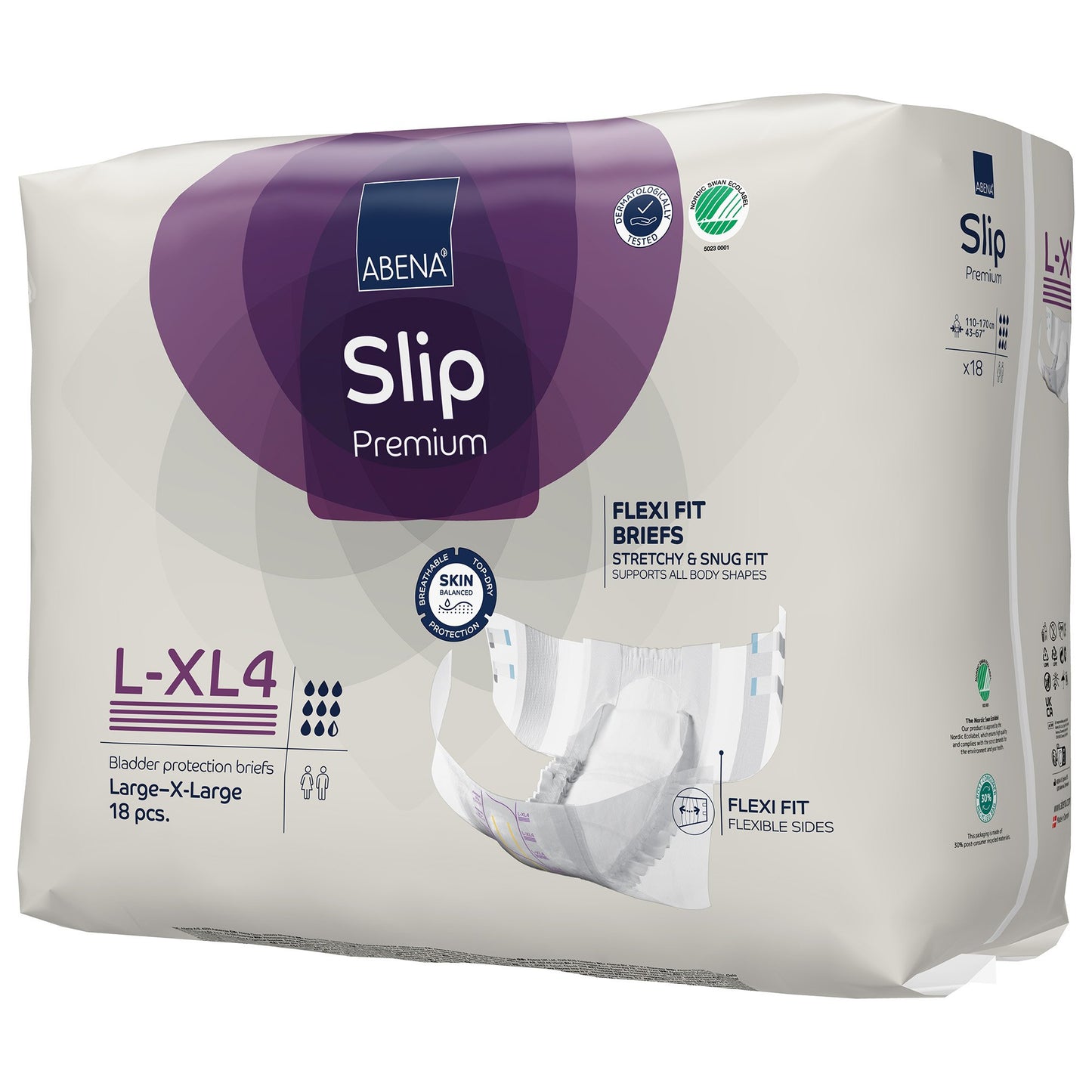 Abena Slip Flexi Fit Unisex Adult Incontinence Brief Large / X-Large Disposable Heavy Absorbency (1246196_CS)