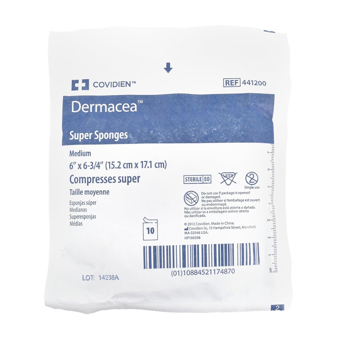 Dermacea™ Fluff Dressing 6 X 6-3/4 Inch 12-Ply Sterile 10 per Pack (516653_CS)