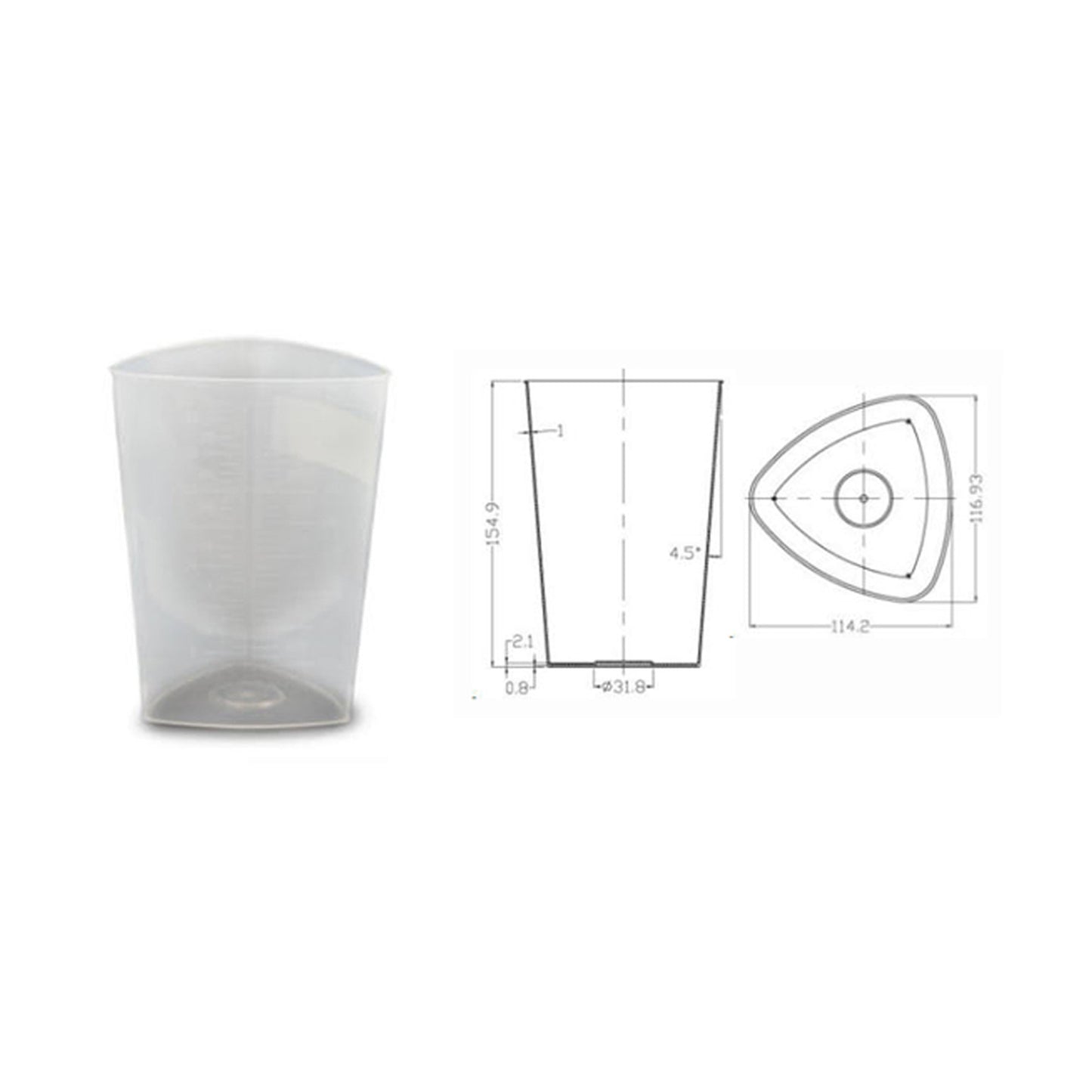 Oakridge Products Graduated Beaker Pathology Container Polypropylene 1,000 mL (32 oz.) (1039881_EA)