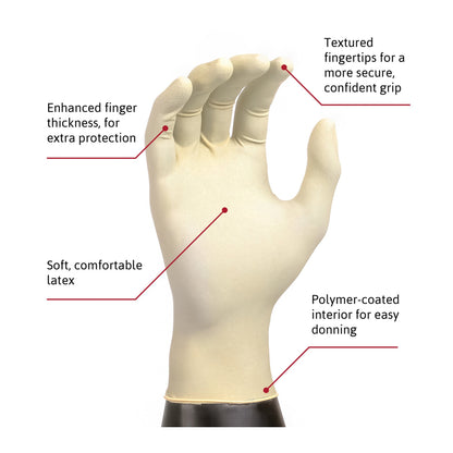 Diamond Grip™ Exam Glove X-Large NonSterile Latex Standard Cuff Length Textured Fingertips White Not Rated (307874_CS)