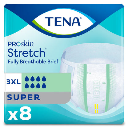 TENA ProSkin Stretch™ Super Unisex Adult Incontinence Brief 3X-Large Disposable Heavy Absorbency (897121_CS)