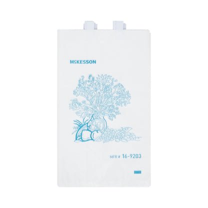 McKesson Bedside Bag 7 X 11.5 Inch White / Blue Floral Print Polyethylene (472251_EA)