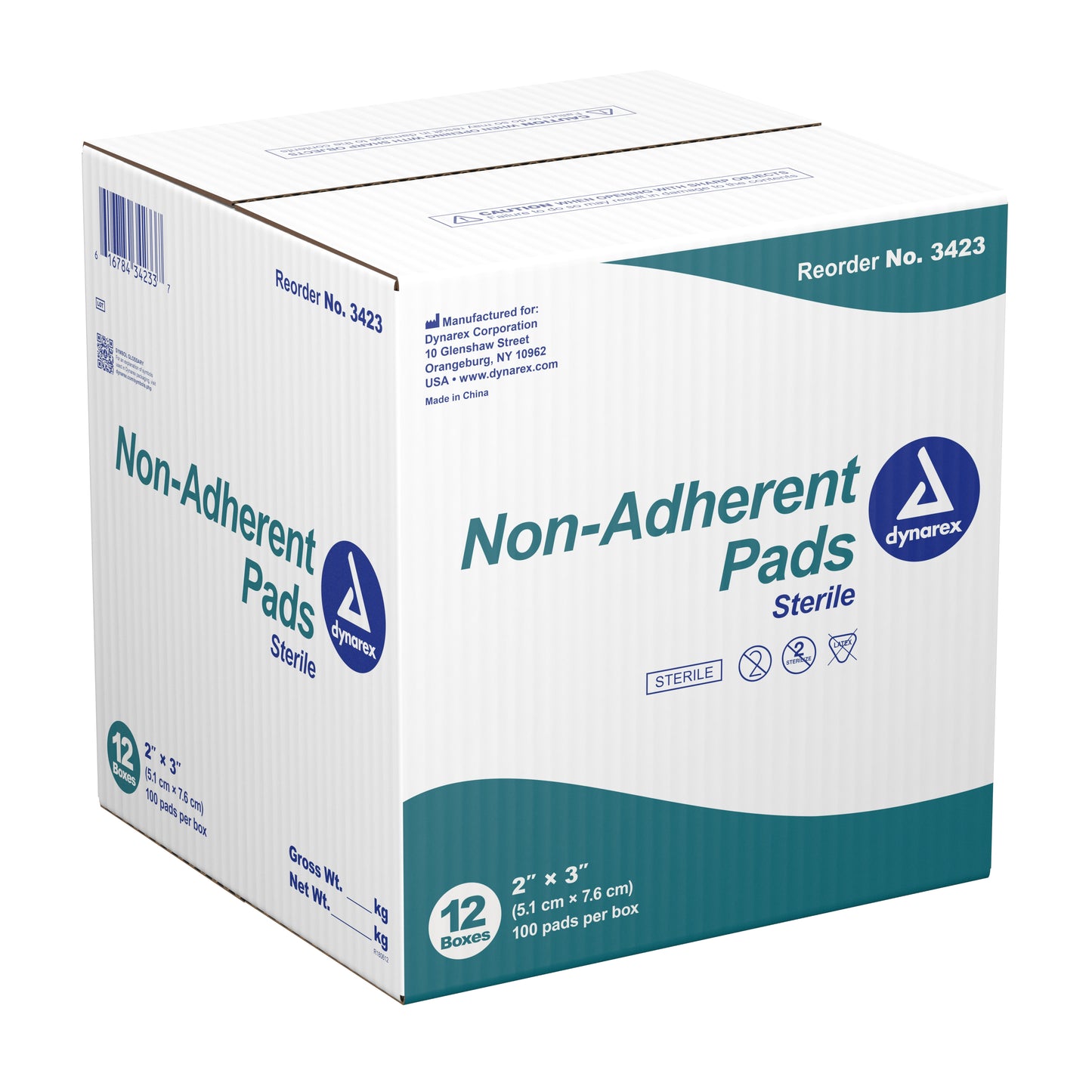 Dynarex® Non-Adherent Dressing 2 X 3 Inch Sterile 100 per Pack (246023_CS)
