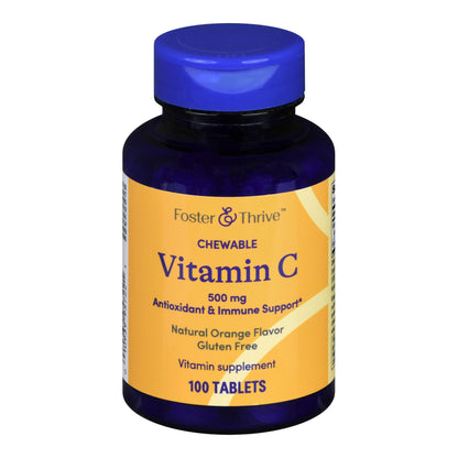 Foster & Thrive™ Vitamin C Supplement Ascorbic Acid 500 mg Strength Chewable Tablet 100 per Bottle (1238902_BT)