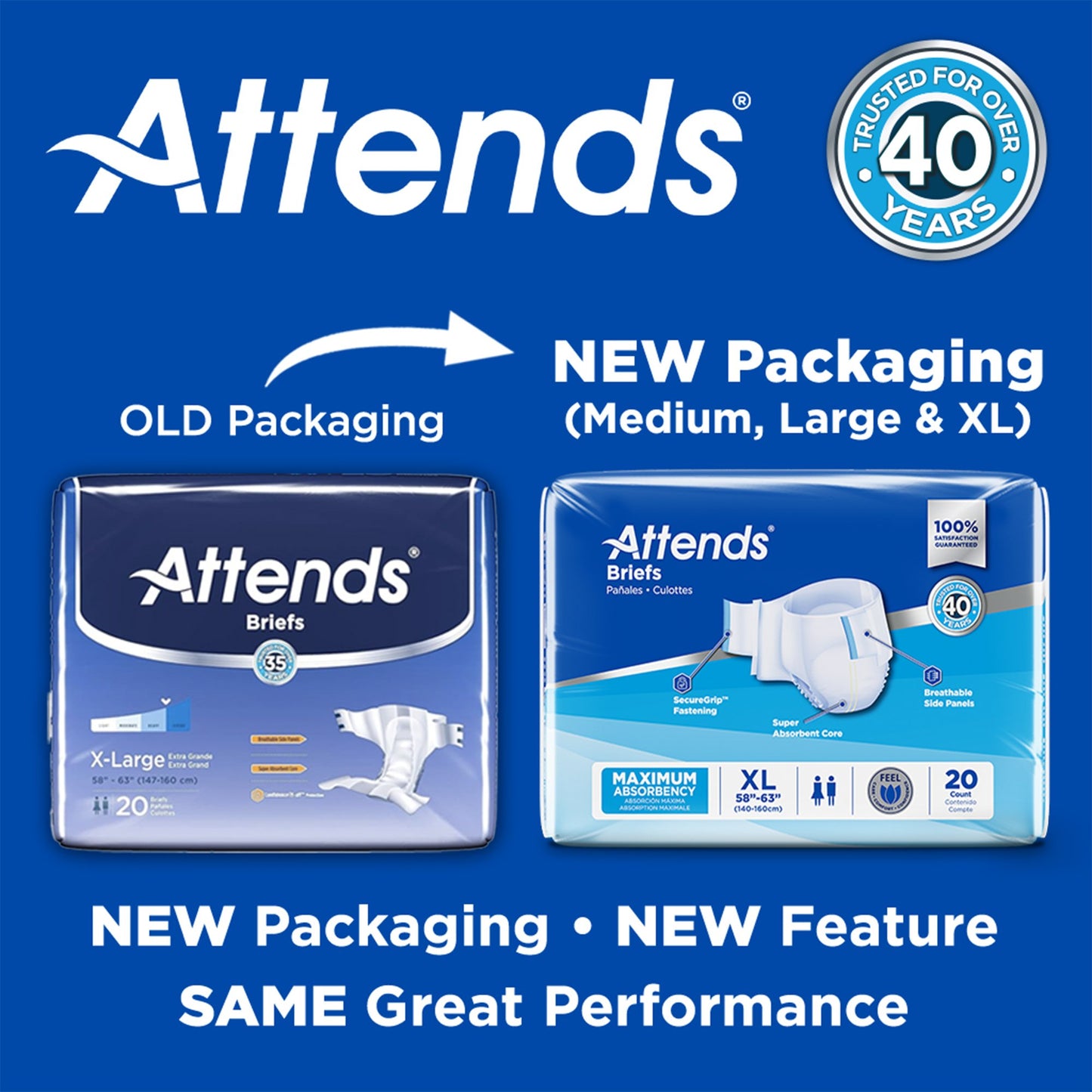 Attends® Unisex Incontinence Brief X-Large Disposable Heavy Absorbency (959160_BG)