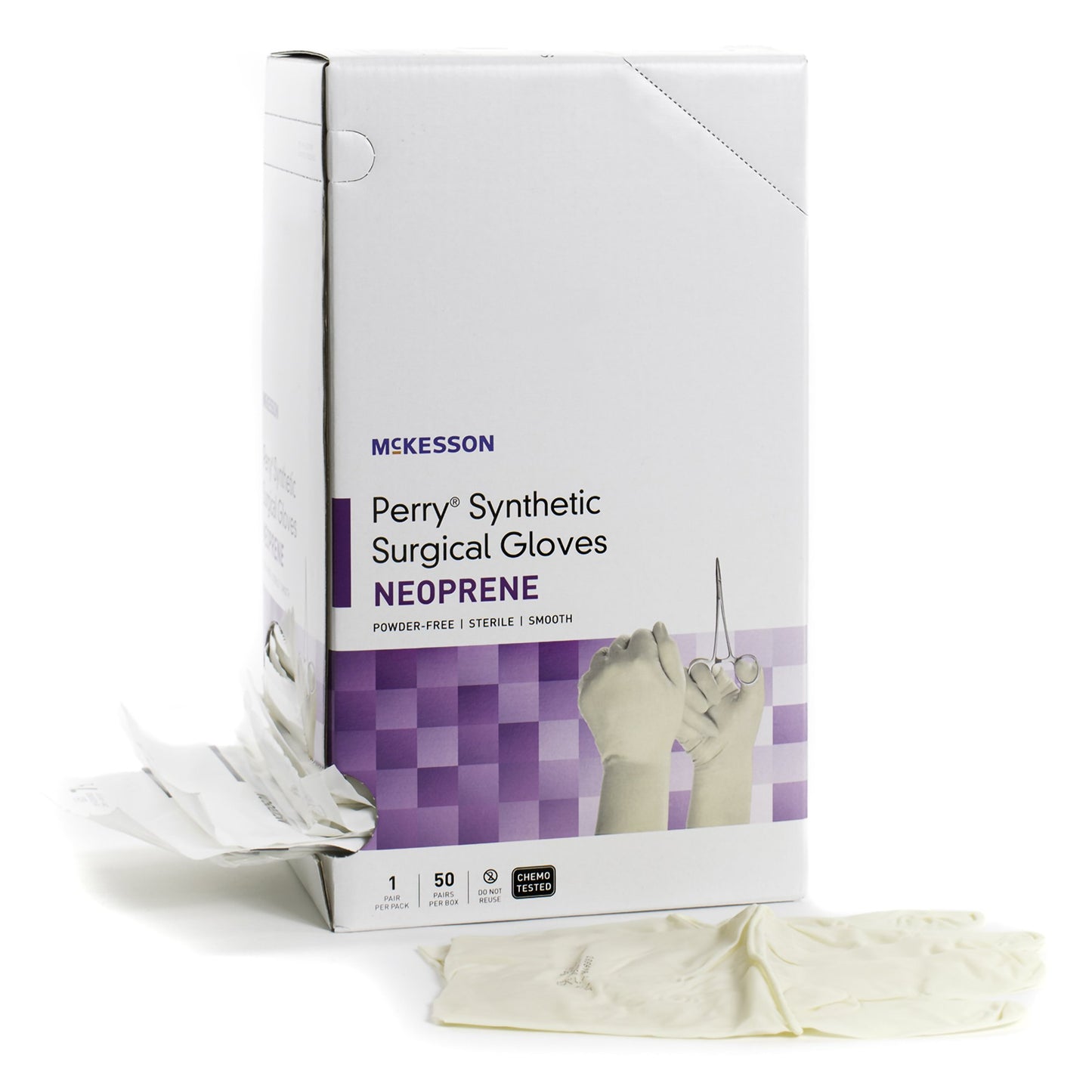 McKesson Perry® Synthetic Surgical Gloves Surgical Glove Size 9 Sterile Polychloroprene Standard Cuff Length Smooth Cream Chemo Tested (1044750_CS)