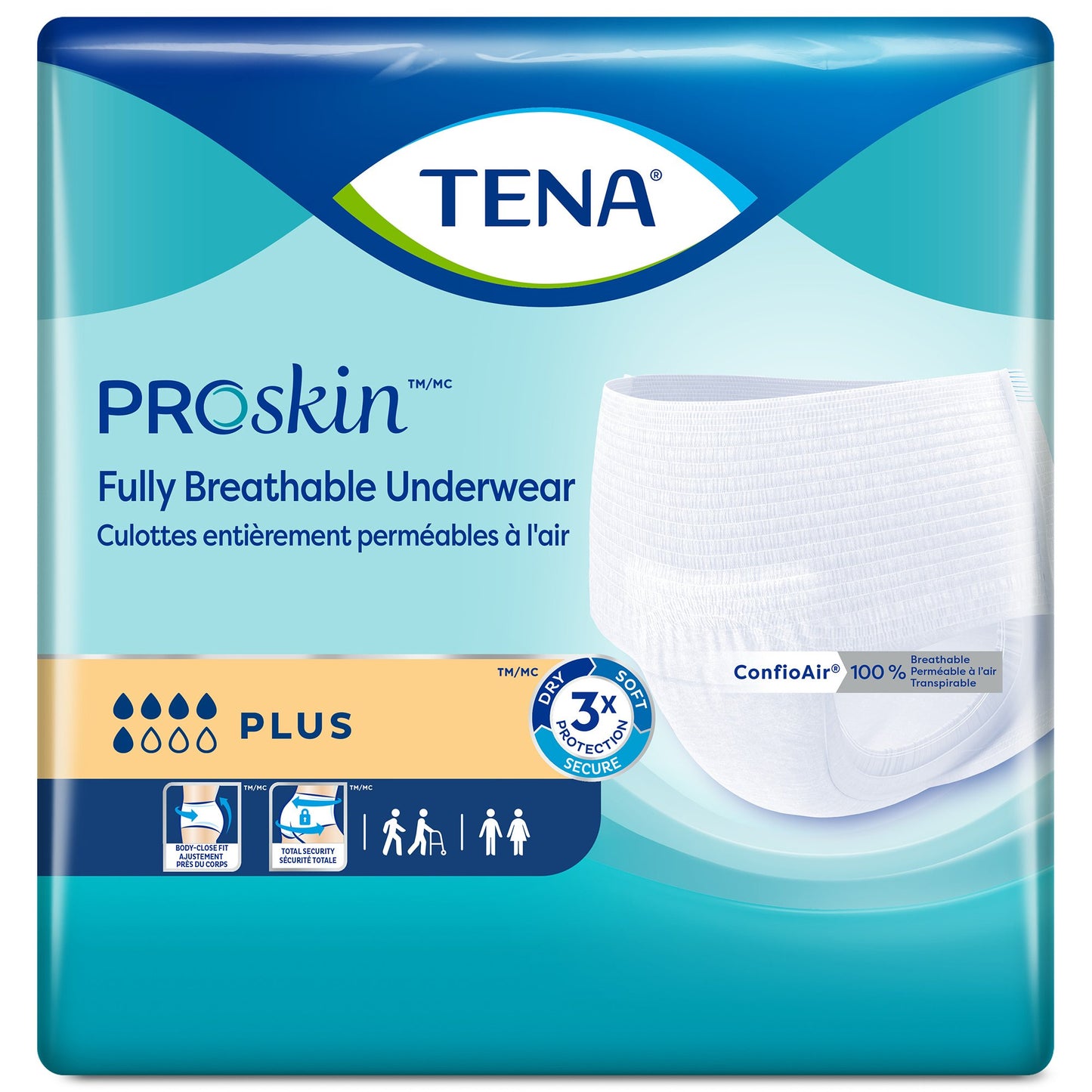 TENA® ProSkin™ Plus Unisex Adult Absorbent Underwear Pull On with Tear Away Seams Medium Disposable Moderate Absorbency (1182392_PK)