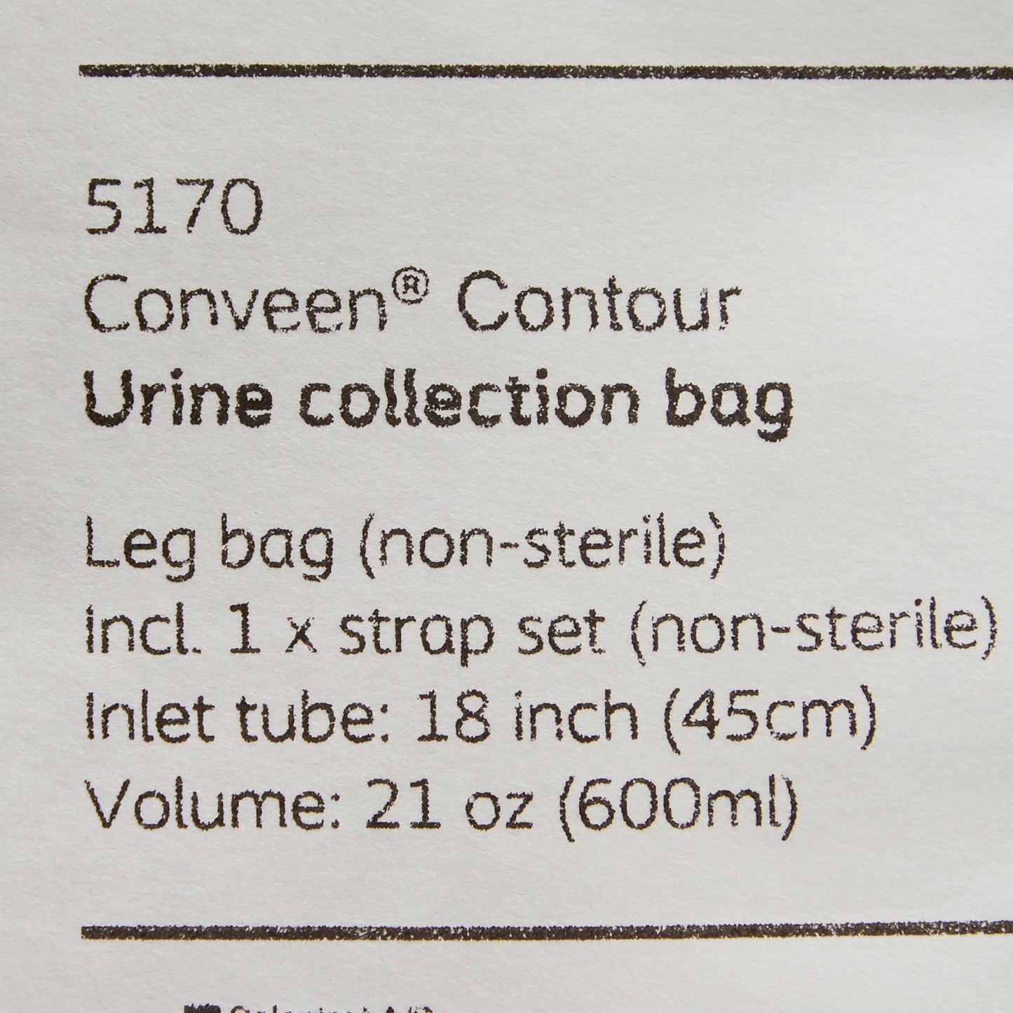 Conveen® Security+ Urinary Leg Bag Anti-Reflux Valve NonSterile 600 mL Polyethylene / Flocked (181522_BX)