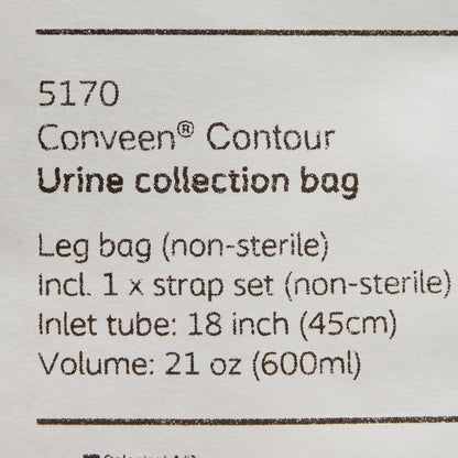 Conveen® Security+ Urinary Leg Bag Anti-Reflux Valve NonSterile 600 mL Polyethylene / Flocked (181522_EA)
