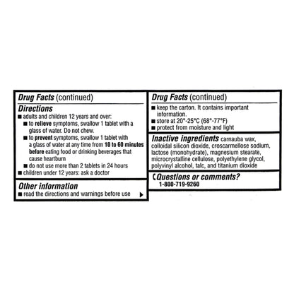Major® Antacid 20 mg Strength Tablet 50 per Box (1103621_BT)