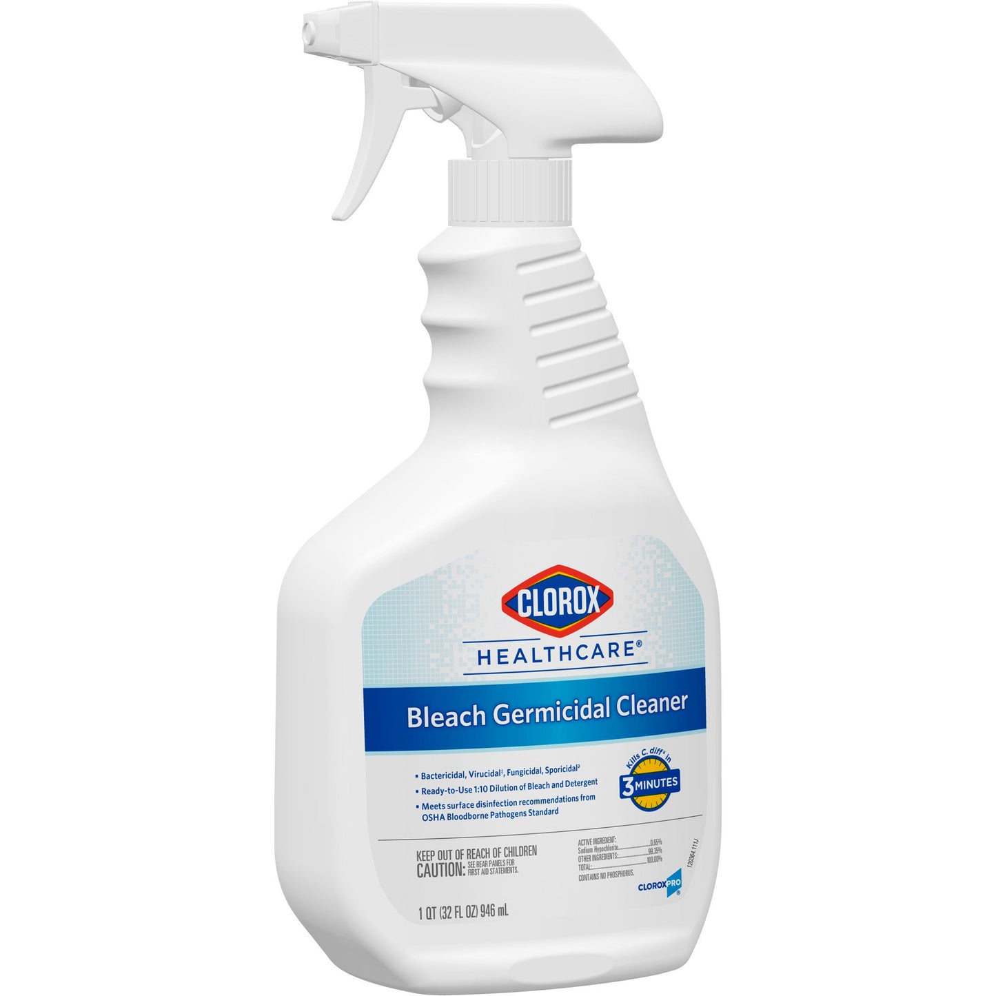 Clorox Healthcare® Bleach Germicidal Surface Disinfectant Cleaner Trigger Spray Liquid 32 oz. Bottle Fruity Floral Bleach Scent NonSterile (909774_CS)