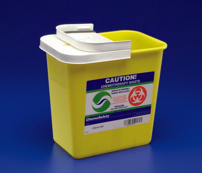 SharpSafety™ Chemotherapy Waste Container Yellow Base 26 H X 18-1/4 W X 12-3/4 D Inch Horizontal Entry 18 Gallon (419635_CS)