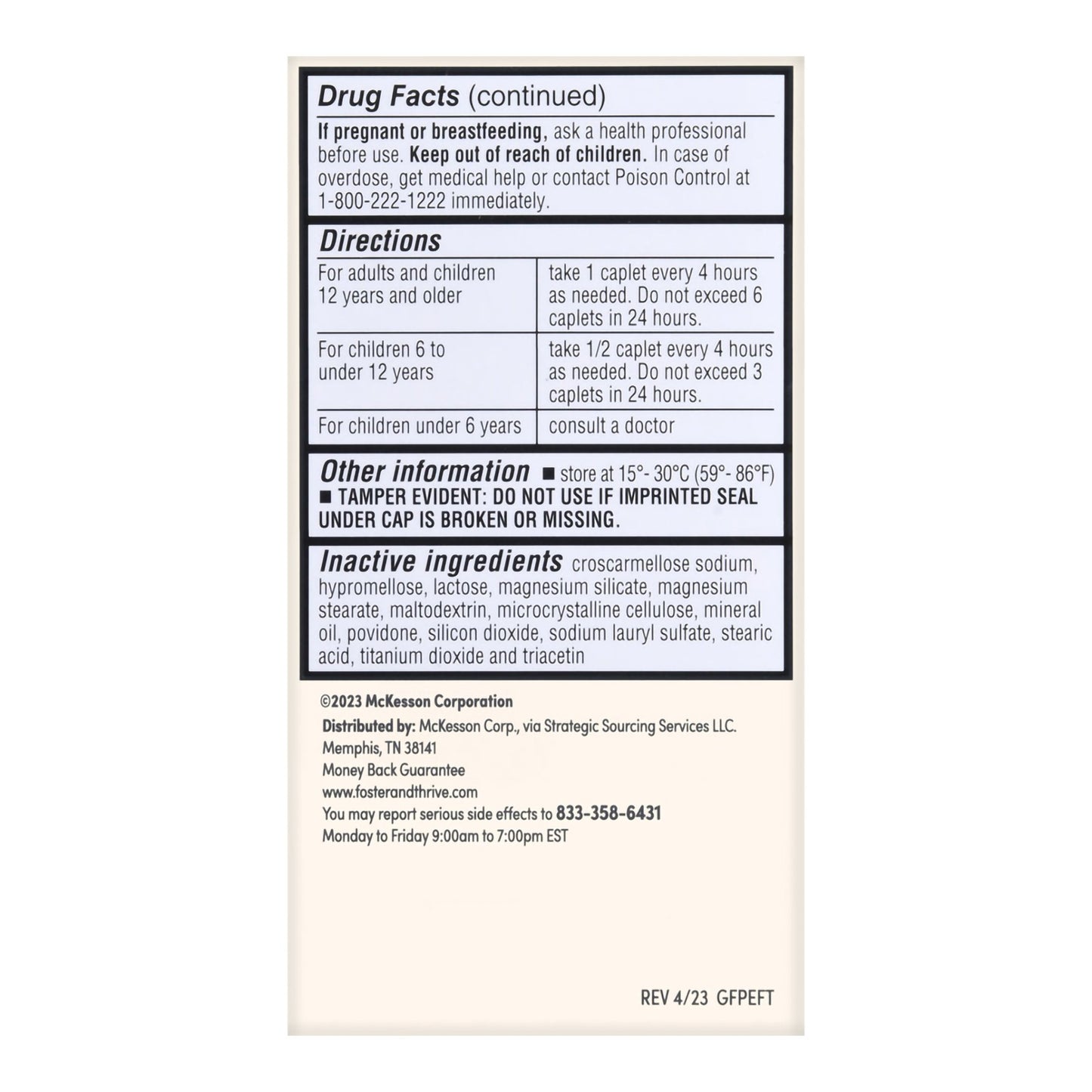 Foster & Thrive™ Cold and Cough Relief 400 mg - 10 mg Strength Tablet 50 per Box (1235091_BX)