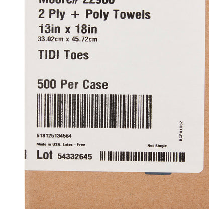 McKesson Procedure Towel 13 W X 18 L Inch White / Blue Cartoon Toes NonSterile (1069097_CS)