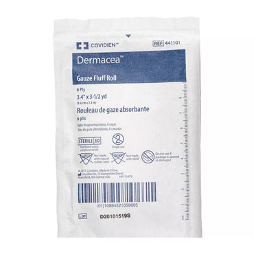 Dermacea™ Fluff Bandage Roll 3-2/5 Inch X 3-1/2 Yard 6-Ply Sterile 1 per Pack (516650_RL)