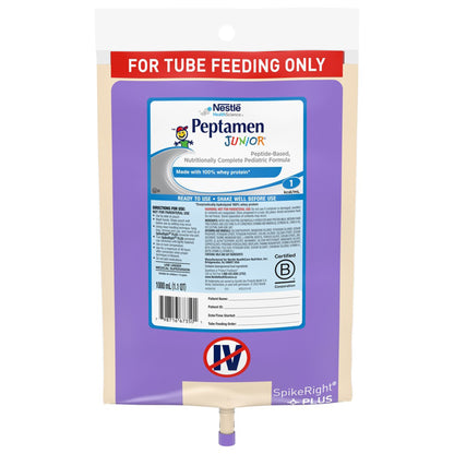 Peptamen Junior® Pediatric Tube Feeding Formula Unflavored 1000 mL Bag Liquid Whey Protein Impaired GI Function (664067_CS)