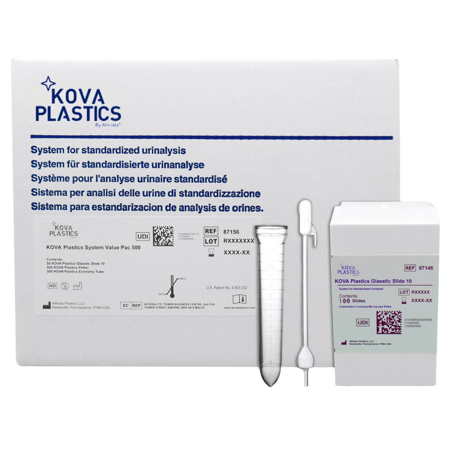 KOVA Plastics System Pac 500 Urinalysis Consumables Kit Urinalysis System 500 Tests Non-Regulated (193536_KT)