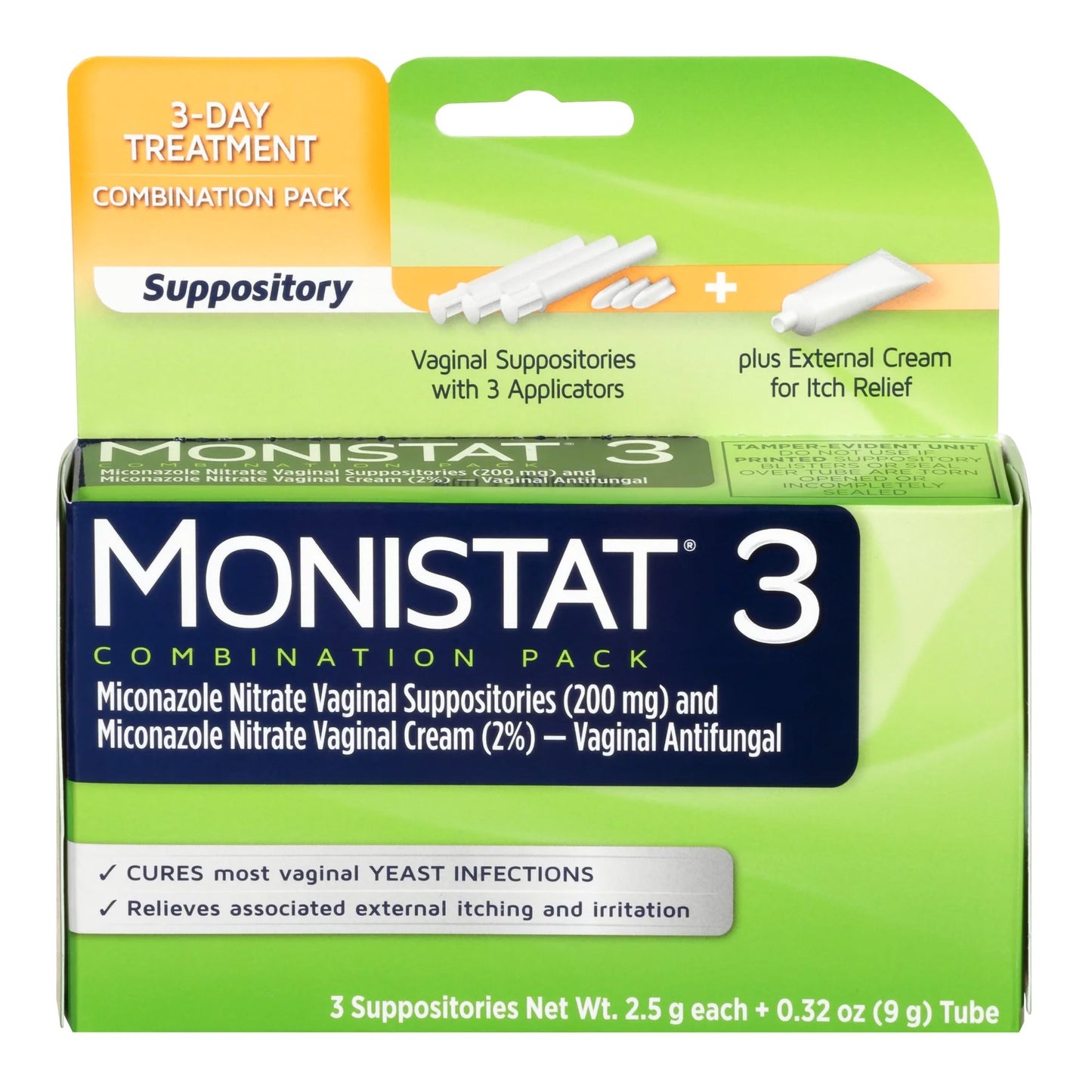 MONISTAT® 3-Day Treatment Combination Pack Ovule® Vaginal Antifungal 200 mg / 2% Strength Ovule® insert 3 Per Box Applicator (1231448_BX)