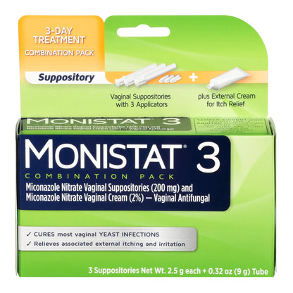MONISTAT® 3-Day Treatment Combination Pack Ovule® Vaginal Antifungal 200 mg / 2% Strength Ovule® insert 3 Per Box Applicator (1231448_BX)
