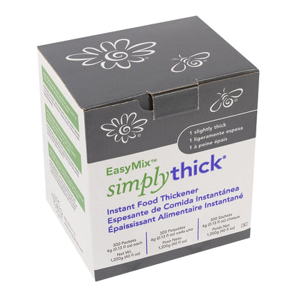 SimplyThick® Easy Mix Food and Beverage Thickener 4 oz. Individual Packet Unflavored Gel IDDSI Level 1 Slightly Thick (1190408_EA)