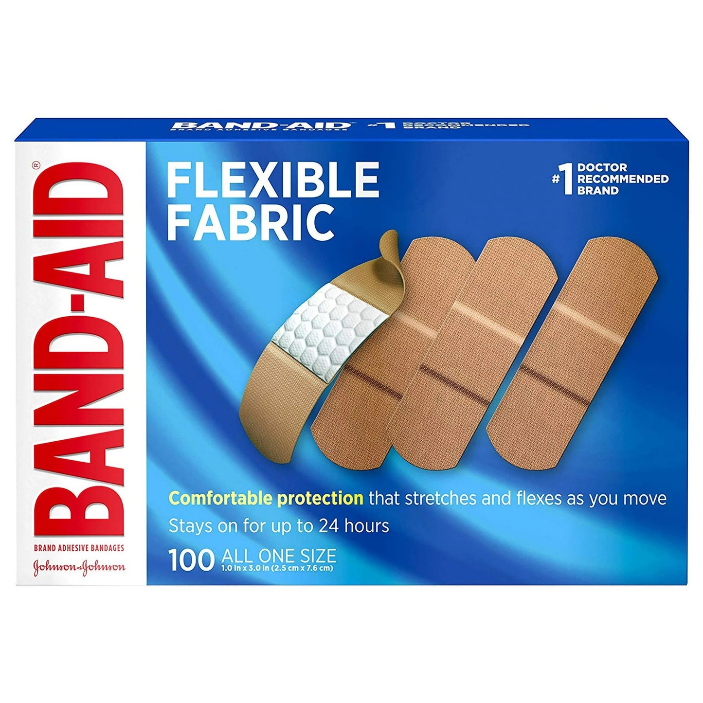 Band-Aid® Adhesive Strip 1 X 3 Inch Fabric Rectangle Tan Sterile (115847_EA)