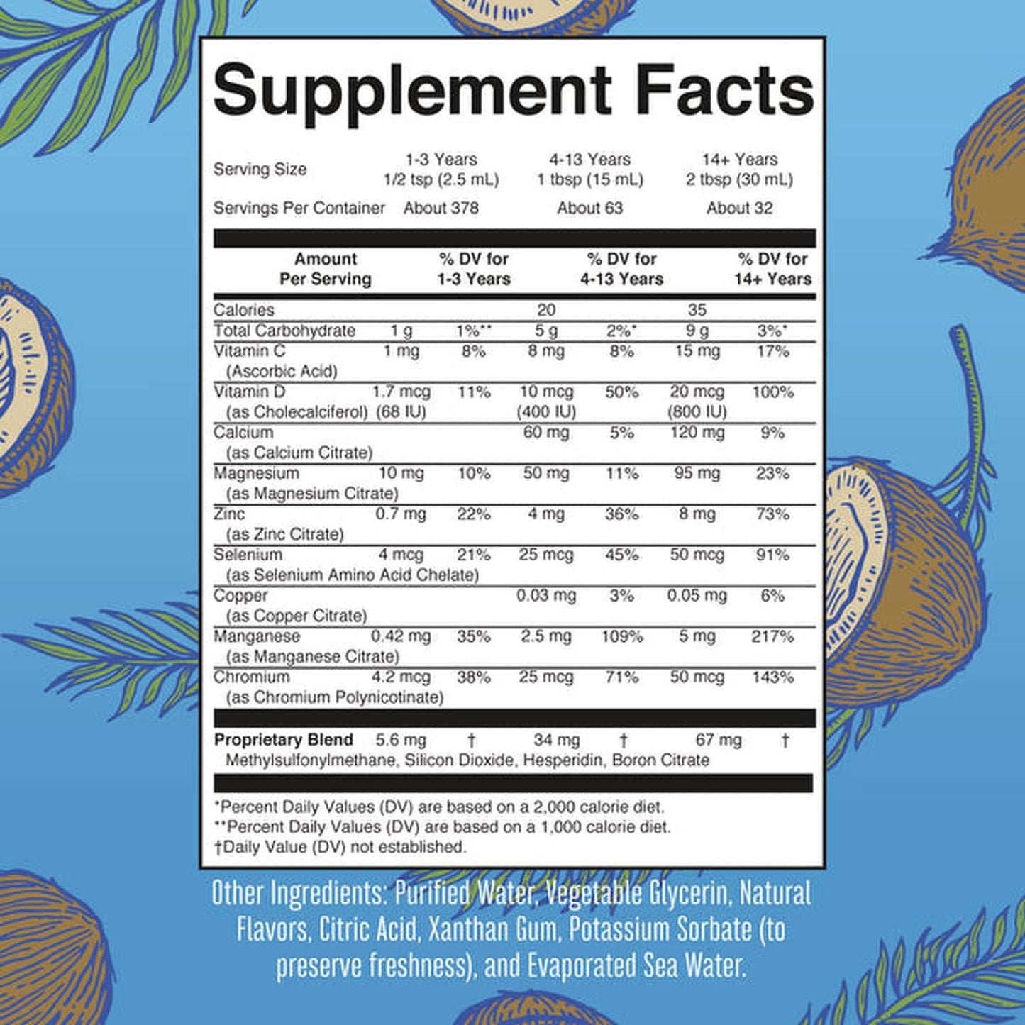 Mary Ruth's® Liquid Nighttime Multimineral Dietary Supplement Vitamin C / D / Calcium / Magnesium 1 mg - 1.7 mcg - 60 mg - 10 mg Strength Liquid 30 oz. Coconut Flavor (1271768_EA)