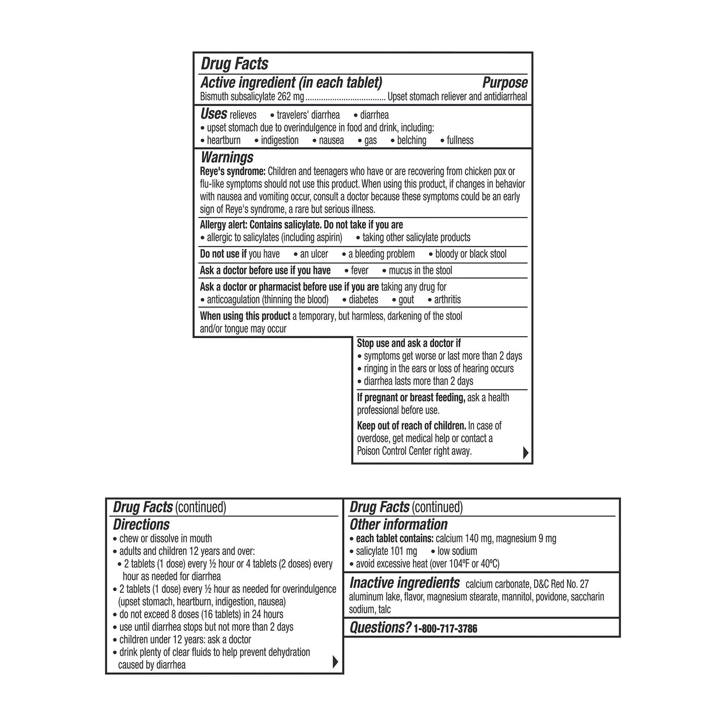 Pepto Bismol® Anti-Diarrheal 262 mg Strength Chewable Tablet 48 per Box (651062_BX)