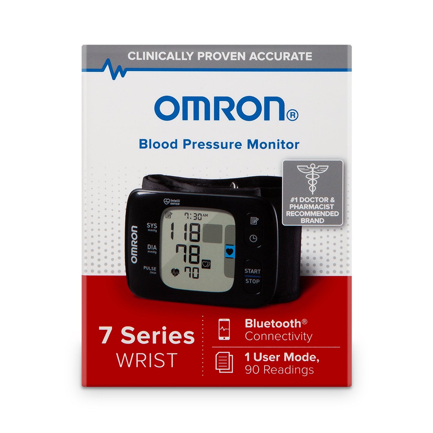Omron®7 Series™ Home Automatic Digital Blood Pressure Monitor One Size Fits Most Cuff Cloth Fabric Cuff 12 - 20 cm Wrist (1150236_EA)