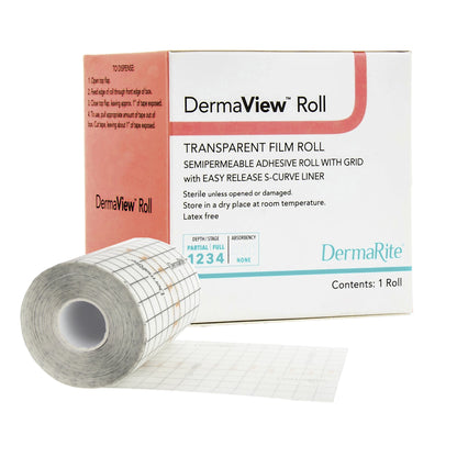 DermaView™ Transparent Film Dressing 4 Inch X 11 Yard 2 Tab Delivery Roll Sterile (946686_EA)