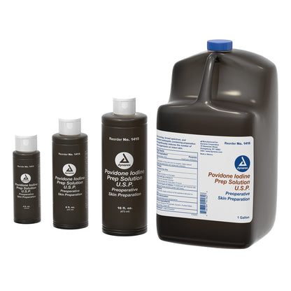 Dynarex Skin Prep Solution 8 oz. Bottle 10% Strength Povidone-Iodine NonSterile (903653_EA)