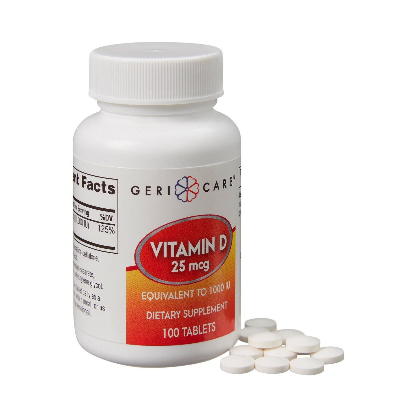 Geri-Care® Vitamin Supplement Vitamin D3 1,000 IU Strength Tablet 100 per Bottle (866980_CS)