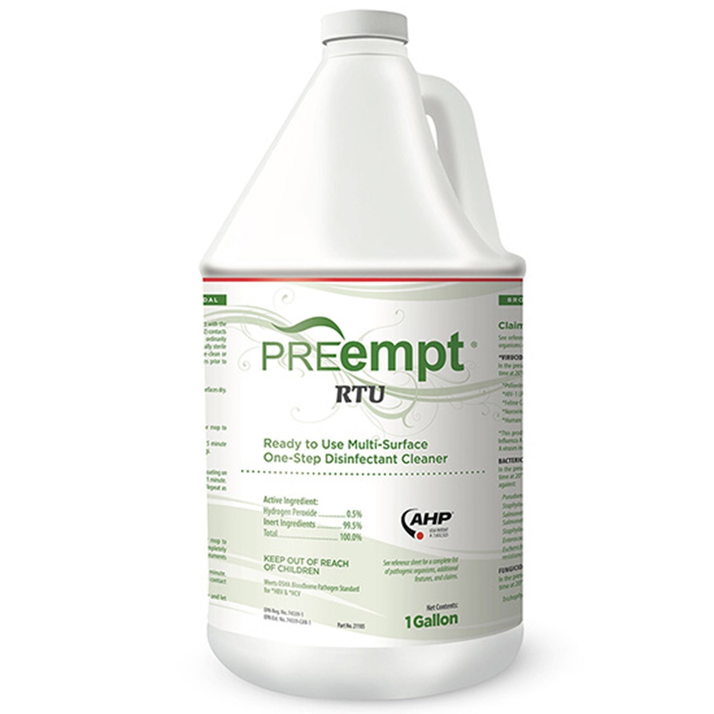 PREempt® RTU Surface Disinfectant Cleaner Peroxide Based Manual Pour Liquid 1 gal. Jug Scented NonSterile (1028012_EA)