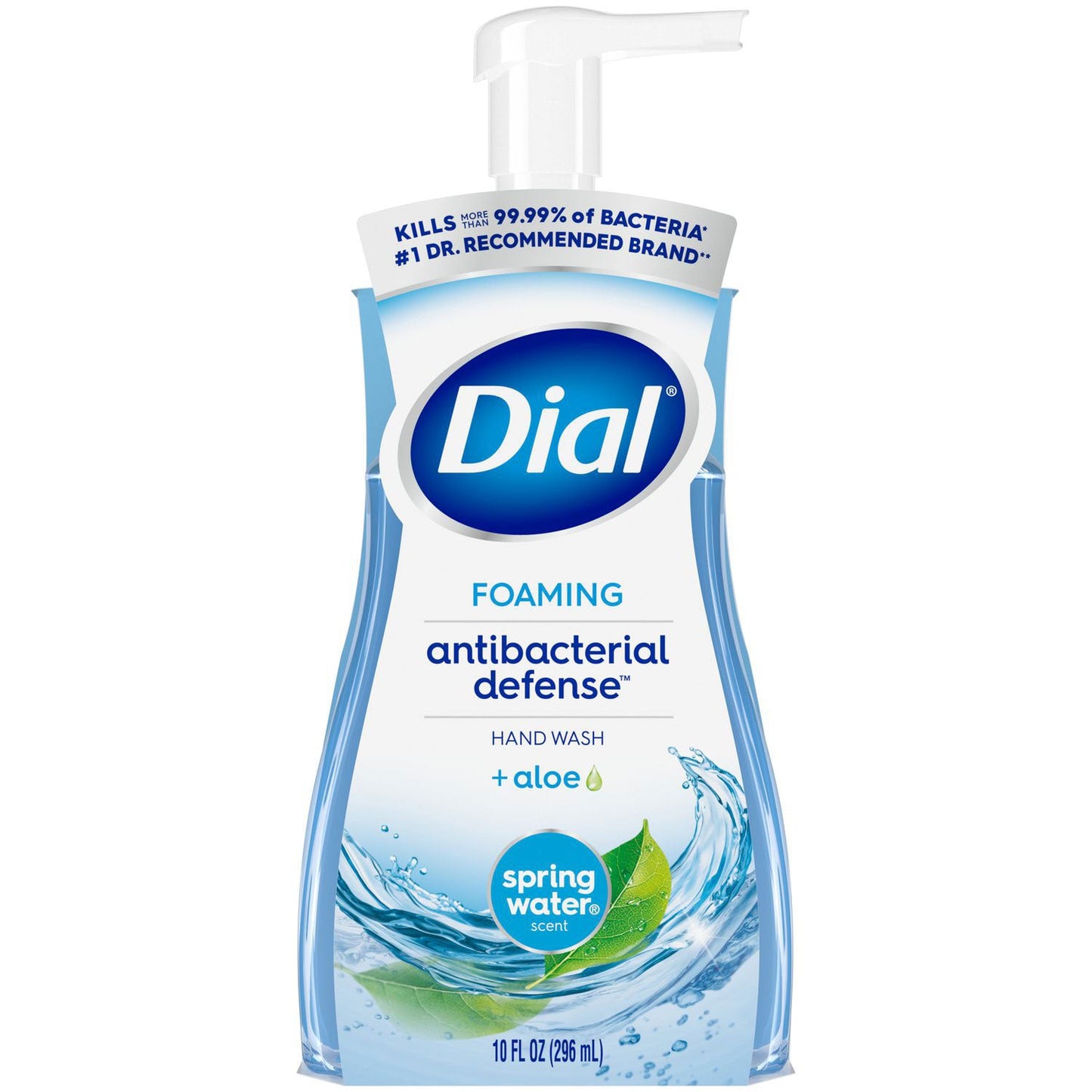Dial Professional Antibacterial Foaming Hand Wash, Spring Water, 10 oz Pump Bottle, 8/Carton (DIA34739)