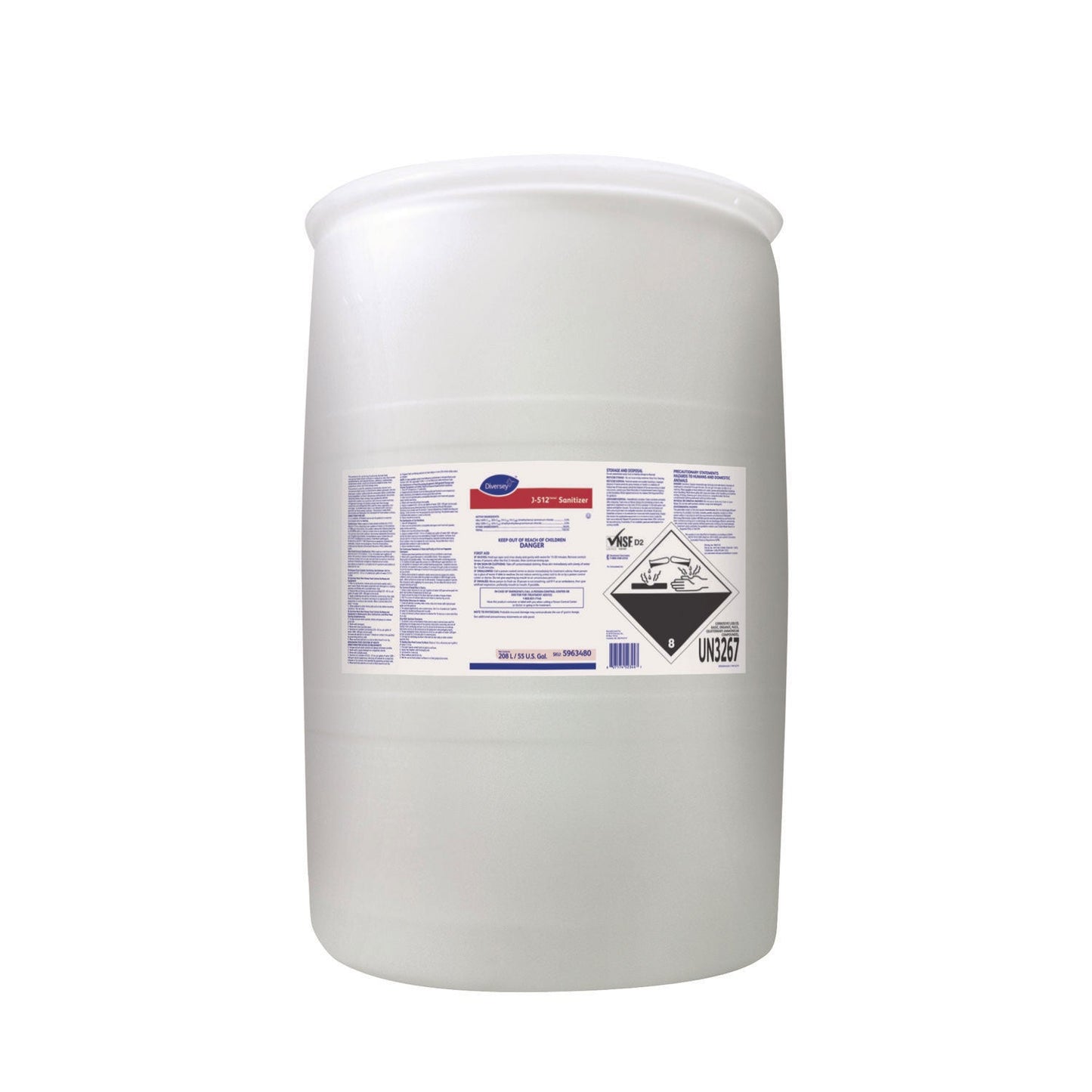 Diversey J-512TM/MC Sanitizer, Quaternary Scent, 55 gal Drum (DVO5963480)