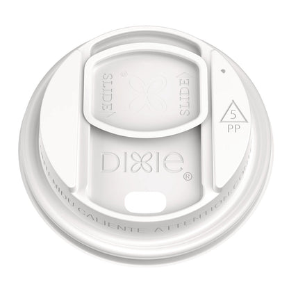 Dixie Smart Top Reclosable Lids for Hot Cups, Fits 10 oz to 20 oz Cups, White, 1,000/Carton (DXEDSL9542)