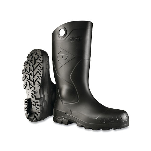 Dunlop® Protective Footwear Chesapeake Rubber Boots, Plain Toe, Unisex 12, 16 in Boot, PVC, Black (868-867750012)
