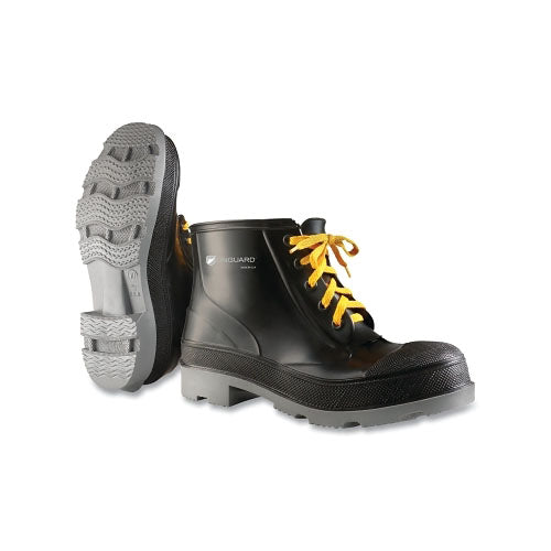 Dunlop® Protective Footwear PolyGoliath Rubber Ankle Boots, Steel Toe, Men's 11, 6 in Lace-Up Boot, Polyurethane/PVC, Black/Gray (868-861040011)