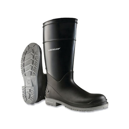 Dunlop® Protective Footwear PolyGoliath Rubber Boots, Steel Toe, Men's 12, 16 in Boot, Polyblend/PVC, Black/Gray (868-896820012)