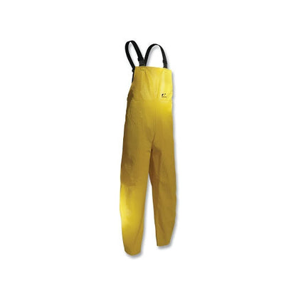 Dunlop® Protective Footwear Webtex Rain Bib Overalls, 0.65 mm Thick, Heavy-Duty Ribbed PVC, Yellow, 2X-Large, Plain Front (868-76050002X)